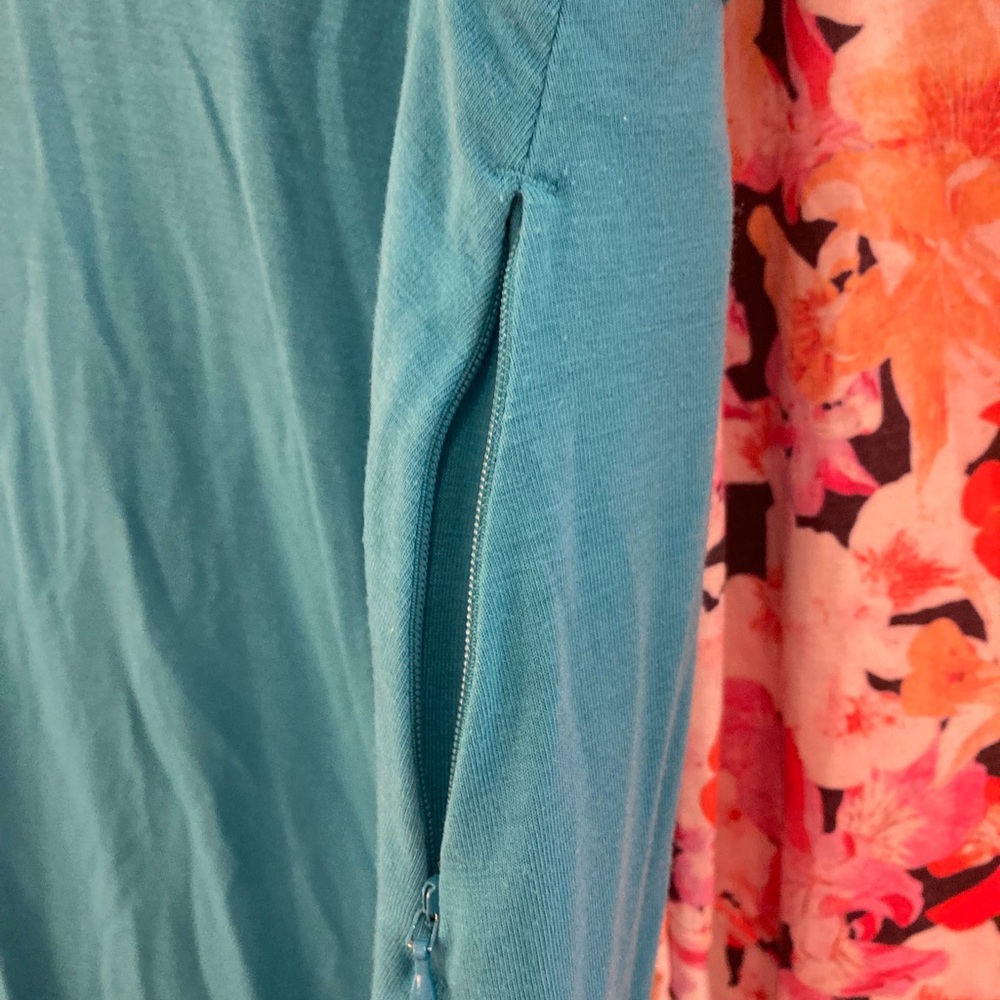 Turquoise & Floral Fold-waist Travel Skirt Duo - Picture 9 of 10